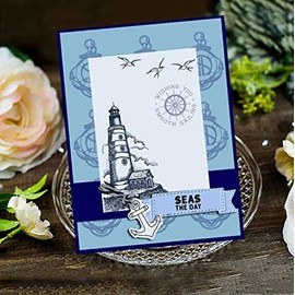 Welcome to Joyful Home 1pc Wishing You Ocean of Happiness Summer Anchor Rubber Clear Stamp for Card Making Decoration and Scrapbooking 15x21cm