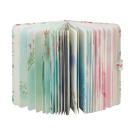 SIIXU Colorful Pocket Notebook A6 - Floral Theme with Unique Flower Illustrations, Vegan Leather, Small Size for Women, Ideal for Journaling, Notes, and Travel