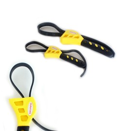 2 PIECE ADJUSTABLE STRAP WRENCH SET - JAR, LID, BOTTLE, OIL FILTER OPENER