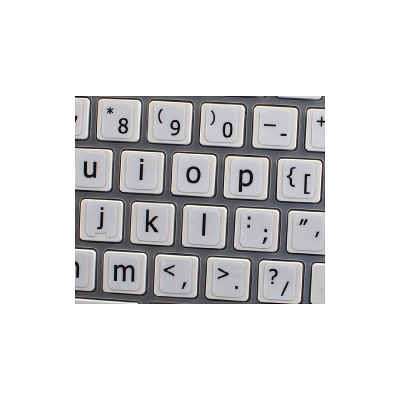 English US Large Lettering (Lower CASE) Non-Transparent Keyboard Decals Black,