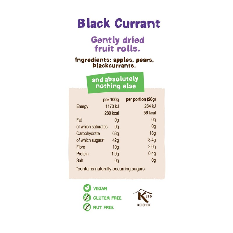 BEAR Yoyo Pure Multipack Blackcurrant Fruit Rolls, 20 g