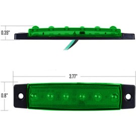 JXOFROAD 3.8" LED Green Side Marker Lights,12V Utilit Front Rear Clearance Light,Waterproof Tail Signal Mark Light for Truck Pickup RV Boat Courtesy Light(Pack of 10)