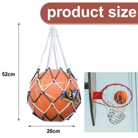 VONJUMA 2 Stück Ballnetz 1 Ball Ballnetz Net Tasche Tragbare Ballnetz Sports Ball Ballnetz Für Fußball Basketball Hoher Dicke Haltegriffe Schwarz Blau