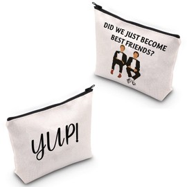 S-tep Brothers Cosmetic Bag S-tep Brothers Movie Merchandise Did We Just Become Friends Yup Makeup Zipper Pouch Bag for S-tep Brothers Fan (YuP Bag)