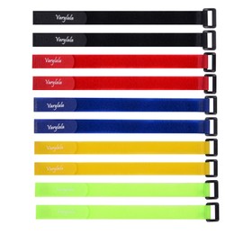 Varylala 10 Pcs Hook and Loop Securing Straps Tie downs Fasteners Stabilizer Straps – Assorted Colors (Colorful, 12"x4/5")