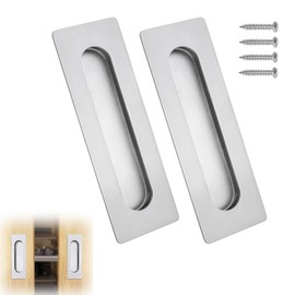 VZU 2 PCS Sliding Door Handles 150mm Groove Recessed Door Handles Silver Handles Bi Folding Doors Flush Pull Handle Bifold Door Handles for Kitchen Cabinet Door Closet Door