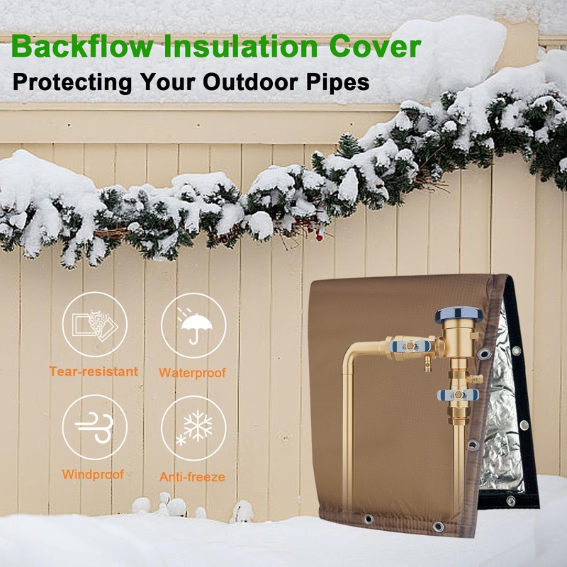 Backflow Preventer Insulated Cover (5˚F) Thick 6-Layer Fabric Pipe Insulation