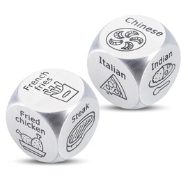 2pcs Funny Food Dice for Couple Valentines Day Gifts for Boyfriend Girlfriend Daughter Son Anniversary Couple Gifts for Men Women Date Night Dice Funny Gifts for Friends Mom Dad Whats for Dinner Dice