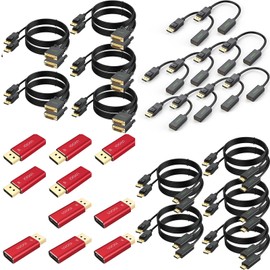 UVOOI 4K DisplayPort to HDMI Adapter, 4K DisplayPort Cable, DisplayPort to DVI HDMI Cable 10-Pack Bundle for Computer Monitor TV