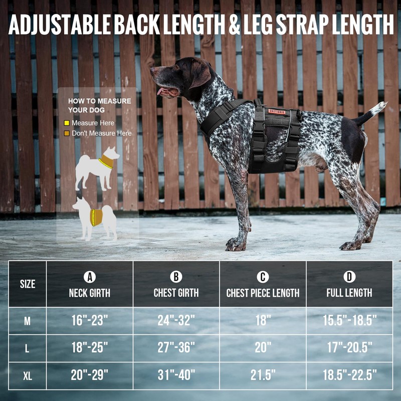OneTigris Breathable Dog Lift Harness for Large Medium Sized Dogs,