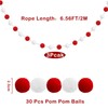 Pack of 3 Pompom Garlands, 2 m Felt Balls Garlands,