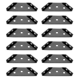 HOWDIA Angle Corner Bracket for Wood, Heavy Duty Shelf Metal Brackets Triangle Right Angled Corner Brace Universal Furniture Corner Connector Furniture Fastener Joint, Black(12 Pcs)