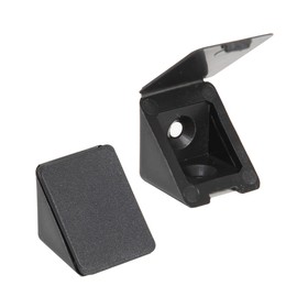 40 x Sossai® Body Connectors/Furniture Connectors/Corner Connectors with Cover Flap BT1 | 2-Hole | Colour: Black | Material: Plastic