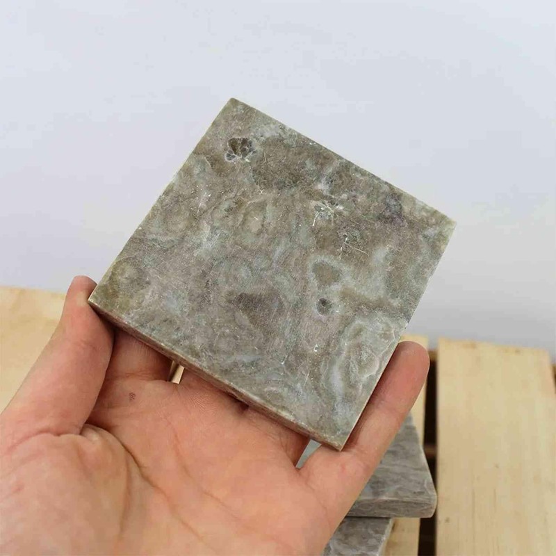 NKlaus Alabaster Plate 8.5 x 8.5 cm for Smoking and