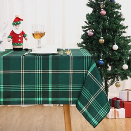 CAROMIO Christmas Table Cloth Rectangle 60x102 Inch, Waterproof Holiday Xmas Kitchen Farmhouse Christmas Table Decorations for Home Dining Party, Buffalo Plaid Table Cloth for Indoor Outdoor, Green