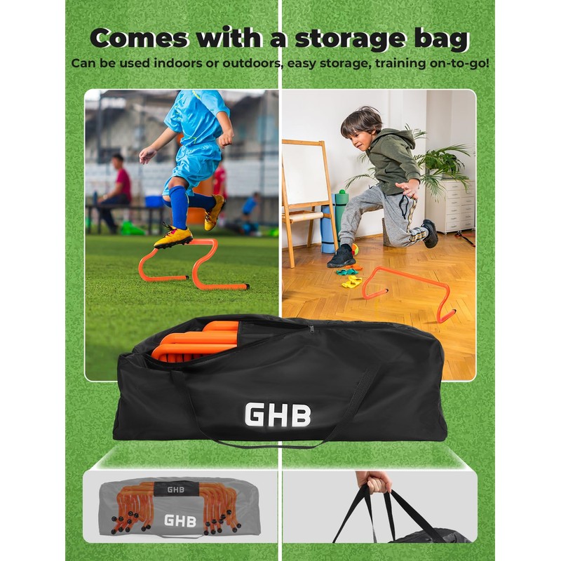 GHB 10 Pack 8" Agility Hurdles Speed Agility Training Hurdles,