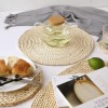 4*manteles Individuales De Ratán Mesa De Comedor Tejido 30cm