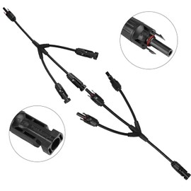 Intckwan Solar Panel Y Connector (1 to 3), Ip67, F/M/M and M/F/F/F, Solar Panel Cable Connections Y Distributor, Compatible with 2.5 mm2-6 mm2 Photovoltaic Connector, Black