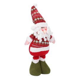 IBLUELOVER Christmas Santa Claus Standing Figure with Retractable Legs Plush Christmas Decorations Standing Figure Xmas Tree Pendant Party Gift Table Home Window Display Decor