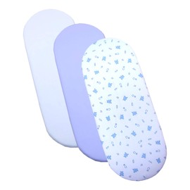 BabyPrem 3 Fitted Cotton Boys Moses Basket Sheets 73-76 x 28-30cm BLUE TEDDY