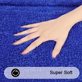 SHACOS Super Soft Bathroom Runner Rugs 20x47 inch Non Slip Washable Bath Mats Microfiber Long Bathroom Mats Bath Rugs for Bathroom Shower Tub, Royal Blue