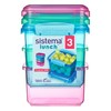 Sistema 3-Piece Food Storage Containers with Lids for Lunch, Meal