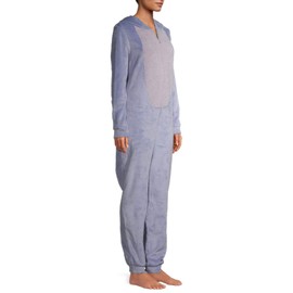 Women's Eeyore Plush Velour Fleece Zippered Union Suit, (Size 3X 22W/24W, Blue)