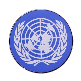Pinposni Flag of the United Nations emblem Enamel Lapel Pin brooches for bag and coat, Metal Stainless Steel, no gemstone