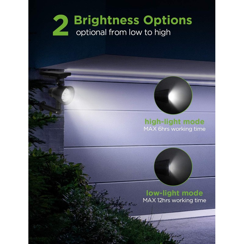 InnoGear Solar Lights, 2-in-1 Waterproof 3 LED Solar Spotlights Adjustable
