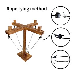 MB MATY BUNNY Ring toss Games,Wooden Hook and Tossing Game,Hook and Toss Games 2-4-Player PK, Ring Hook Game with Ladder (11.8 inch)