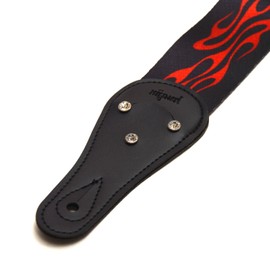 Elagon (RFD) Red Flamed Guitar Strap for Electric, Acoustic and Bass Guitar.