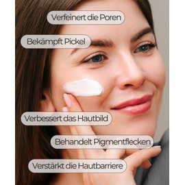 Meina Anti Pimple Cream, 5% Niacinamide Spot Cream Against Acne, Pigment Spots, Blackheads and Milia, Face Cream with Tea Tree Oil and Zinc, Day Cream for Women and Men, Reduce Pores, 50 ml