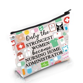 VAMSII Nursing Home Admin Appreciation Gift Strongest Women Nursing Home Administrator Makeup Bag Nursing Gift Cosmetic Bag (Nursing Home Administrator M C)