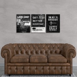 BWSPACE Inspirational Wall Art Motivational Quotes Success Wall Art Decor for Bedroom Office Living Room Stretched and Framed Ready to Hang (36"W x 16"H)