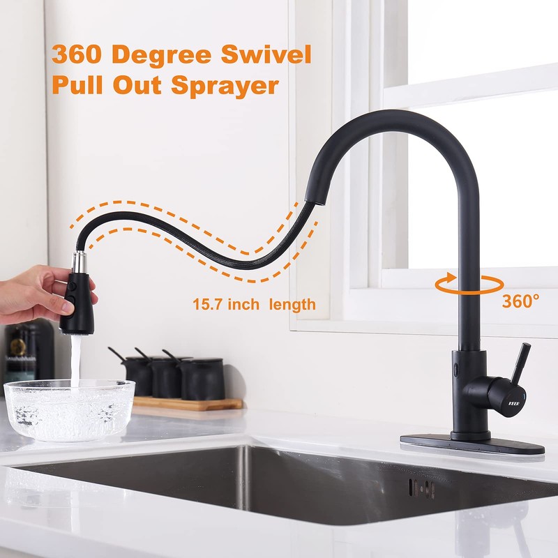 Keer Touchless Kitchen Faucet with Pull Down Sprayer, Motion Sensor