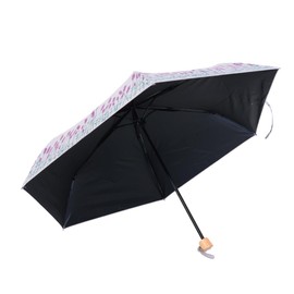 SWINGPLUS Folding Umbrella, Rain or Shine, Water Spraying, UV Treatment, Heat Shield, 100% Polyester, 19.7 inches (50 cm), gray (flower)