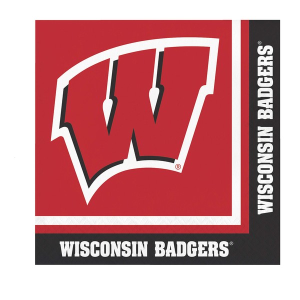 20-Count Paper Lunch Napkins, Wisconsin Badgers