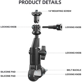 Bike Mount Compatible with GoPro Hero 13 12 11 10 9 8 7 6 5 Session Insta360 Osmo Action and Most Action Camera, Handlebar Mount with 1/4 Adapter