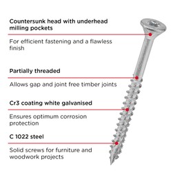 kwb Wood Screw 4X40 Mm, Pz2, 200 Pieces, Cross Recessed Wood Screws, Chipboard Screws, Screws for Wood, Partially Threaded, Cr3 Coating, Type 17 Drill Point