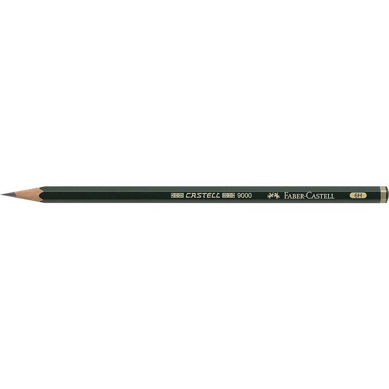 Castell 9000 Black Lead Pencils, 6H