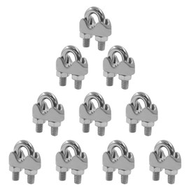 Aracombie 10 Pack 3/16 Inch M5 Stainless Steel Wire Rope Clip Set, High-Performance Cable Clamps for Rigging, Guardrails, and Securing Loads, Durable and Rust-Resistant for Various Applications