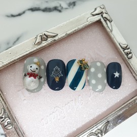 ⛄Snowman Nail Tips⛄ New Year’s Event - Short Almond / ⛄눈사람네일팁⛄ 새해맞이이벤트 - 숏아몬드