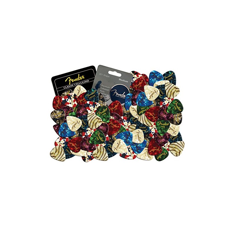 Fender Celluloid Guitar Picks 12 x Random Mixed Pearl Colours