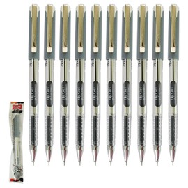 Gel Pens, BLACK, 0.7mm Fine Point, Pack of 10, MOHY-Stick Biro Pens, Smudge Free Writing, Smooth Ink Flow, Everyday Use For Home School Office, iVAIDEX Black Ball Pen