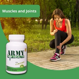 ARMY HEALTH 100% Natural Turmeric Curcumin 60 Capsules - Ginger, Boswellia Serrata - Pain Support Discomfort - Neck Pain and BackAche - Joint and Muscle Support Pack of 2-120 Caps