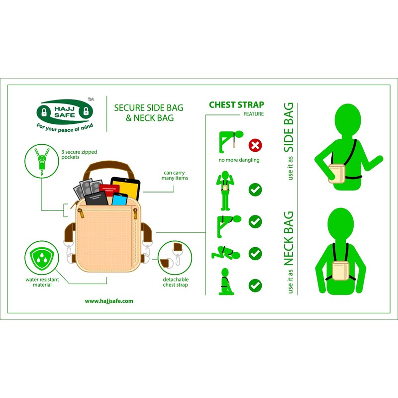 Ihram Haji Umrah Bag Hajj Safe Anti Theft Safety Secure