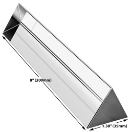 Amlong Crystal Optical Glass Triangular Prism for Teaching Light Spectrum or Photography  - 8 in
