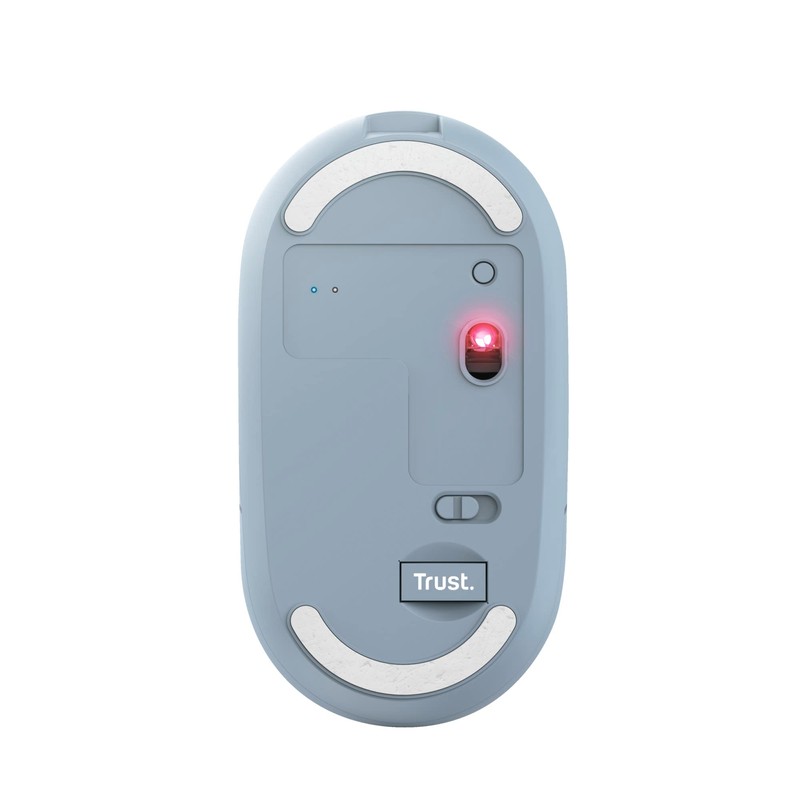 Trust Puck Wiederaufladbare Kabellose Maus, Bluetooth und 2.4 GHz Verbindung