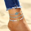 Softones Boho Rope Ankle Bracelets for Women Waterproof Adjustable Braided
