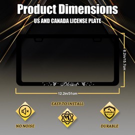 Blessed License Plate Frame Christian License Plate Holder for Front and Rear Car Tags Stainless Steel Funny License Plate Cars Auto Parts Decoration 6.3 X 12.2 Inch